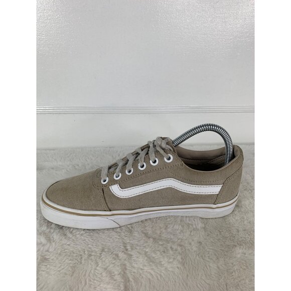 Vans Womens Size 8 Old Skool Sneakers Tan & White Canvas Casual Shoes - Picture 6 of 9